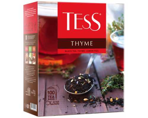 Чай TESS Thyme, черный, 100 пакетиков по 1,5 г