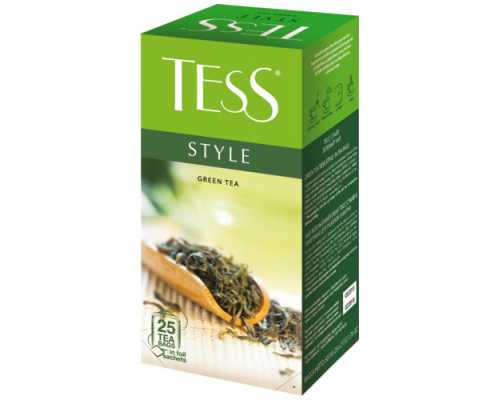 Чай TESS, зеленый Style, зеленый, 25 пакетиков по 2 г