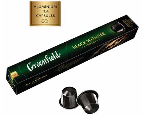 Чай в капсулах GREENFIELD Black Wonder, черный чай в алюминиевых капсулах, 10 шт по 2,5 г