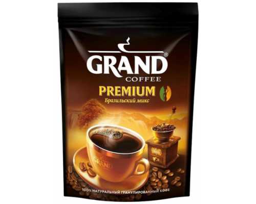 Кофе растворимый GRAND Премиум гранулированный, 200 г, мягкая упаковка