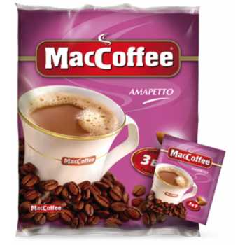Кофе растворимый MACCOFFEE Амаретто, 3 в 1, 25 пакетиков по 18 г