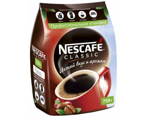 Кофе растворимый NESCAFE Classic гранулированный, 750 г, мягкая упаковка