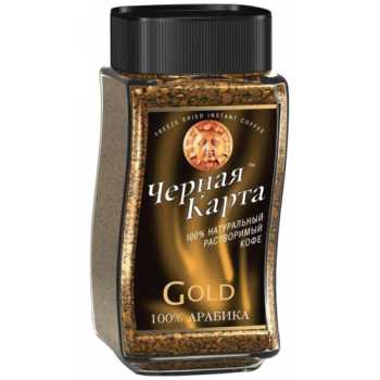 Кофе растворимый сублимированный ЧЕРНАЯ КАРТА Gold, 95 г, ст.банка