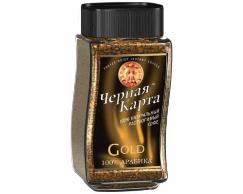 Кофе растворимый сублимированный ЧЕРНАЯ КАРТА Gold, 95 г, ст.банка