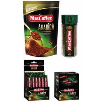 Кофе растворимый сублимированный MACCOFFEE Arabica, 40 г, мягкий пакет