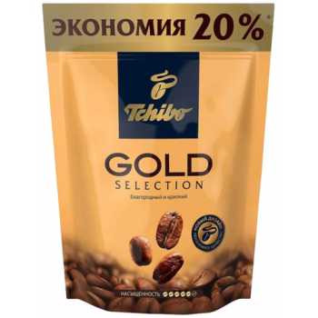 Кофе растворимый сублимированный TCHIBO Gold Selection 150 г, мягкий пакет