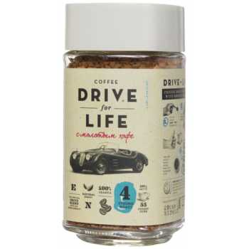 Кофе сублимированный с добавлением молотого ЖИВОЙ КОФЕ Drive for Life Strong, 100 г, ст.банка