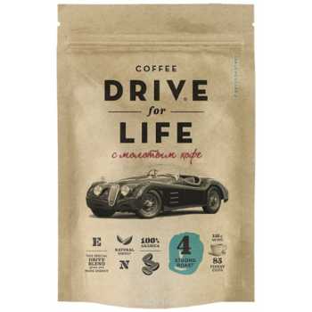 Кофе сублимированный с добавлением молотого ЖИВОЙ КОФЕ Drive for Life Strong, 150 г, мягкая упаковка