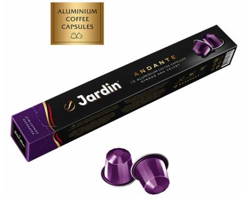 Кофе в капсулах JARDIN Andate, кофе жареный молотый в алюминиевых капсулах, 10 шт по 5 г