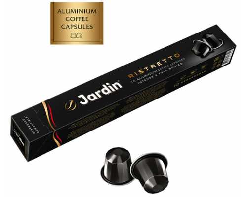 Кофе в капсулах JARDIN Ristretto, кофе жареный молотый в алюминиевых капсулах, 10 шт по 5 г