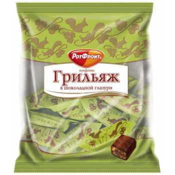 Конфеты шоколадные РОТ ФРОНТ Грильяж в шоколаде, 200 г