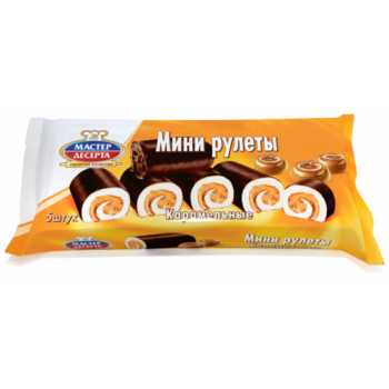 Мини-рулеты глазированные МАСТЕР ДЕСЕРТА карамельные, 175 г