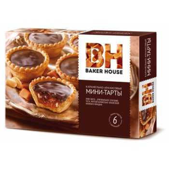 Мини-тарты BAKER HOUSE с карамельно-арахисовой начинкой, 240 г