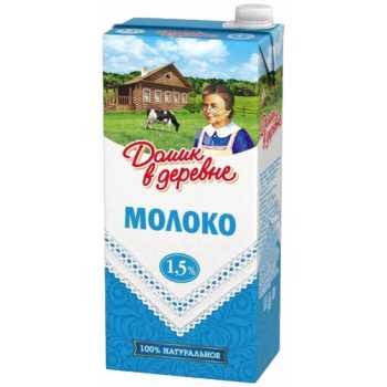 Молоко ДОМИК В ДЕРЕВНЕ 1,5 %, 0,95 л