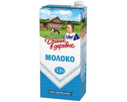 Молоко ДОМИК В ДЕРЕВНЕ 1,5 %, 0,95 л