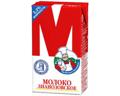 Молоко ЛИАНОЗОВО 3,2 %, 0,95 л