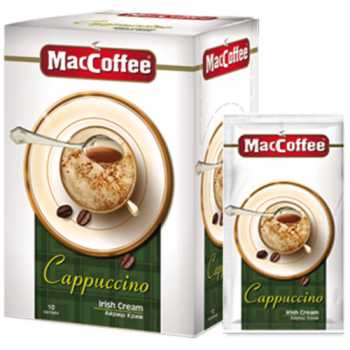Напиток кофейный MACCOFFE Cappuccino айриш крим, 3 в 1, 10 пакетиков по 12,5 г