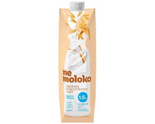 Напиток ультрапастеризованный овсяный NEMOLOKO с кальцием и витаминами, 1,5 %, 1 л
