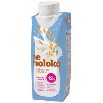 Напиток ультрапастеризованный овсяный NEMOLOKO сливочный, 12%, 250 г