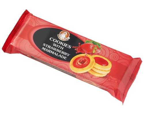 Печенье БИСКОТТИ Cookies With, с клубничным мармеладом, 100 г