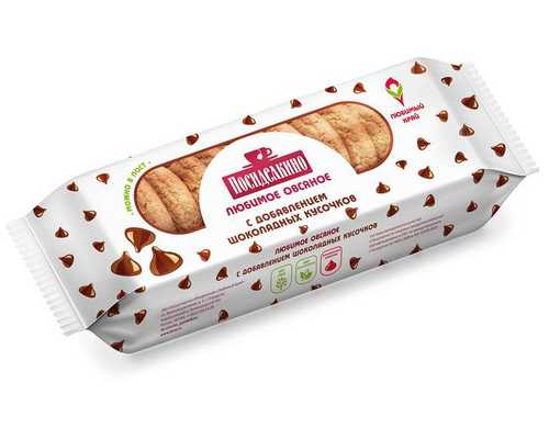 Печенье овсяное ПОСИДЕЛКИНО с шоколадными кусочками, 310 г