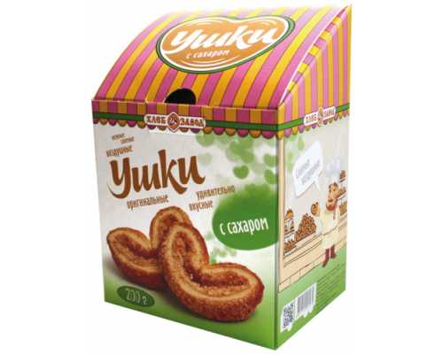 Печенье УШКИ сливочное с сахарной обсыпкой, 200 г