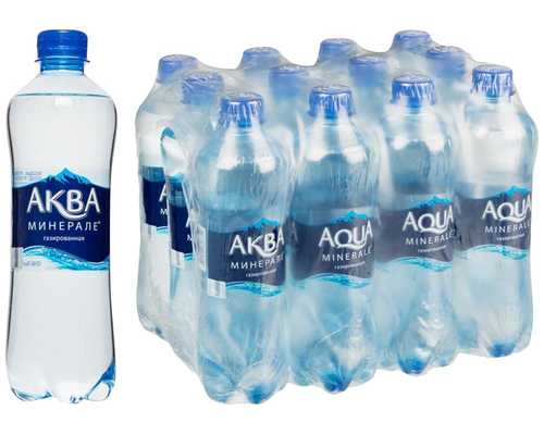 Питьевая минеральная вода  AQUA MINERALE газированная, 0,5 л