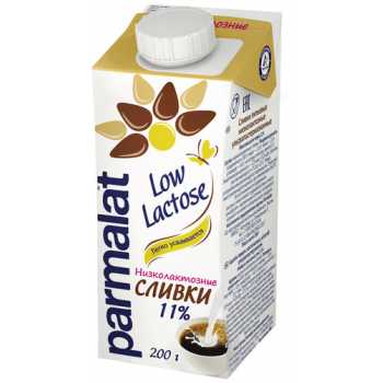 Сливки ультрапастеризованные низколактозные PARMALAT Low Lactose, 11%, 200 мл