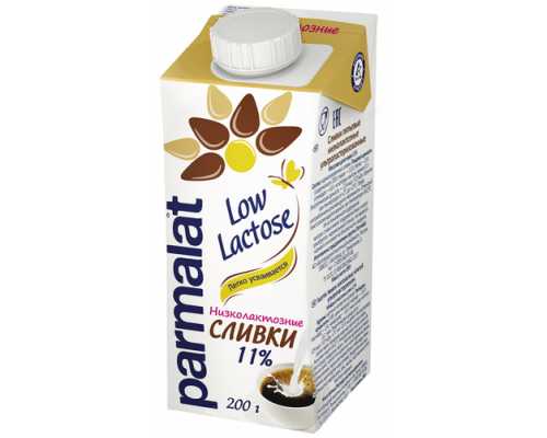 Сливки ультрапастеризованные низколактозные PARMALAT Low Lactose, 11%, 200 мл