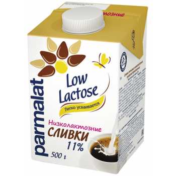 Сливки ультрапастеризованные низколактозные PARMALAT Low Lactose, 11%, 500 мл