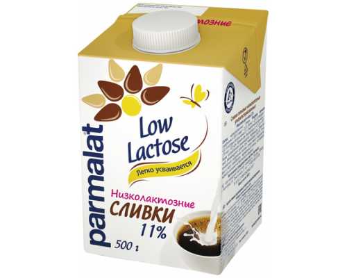 Сливки ультрапастеризованные низколактозные PARMALAT Low Lactose, 11%, 500 мл