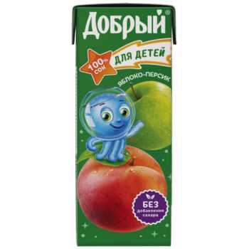 Сок ДОБРЫЙ яблоко-персик, 0,2 л