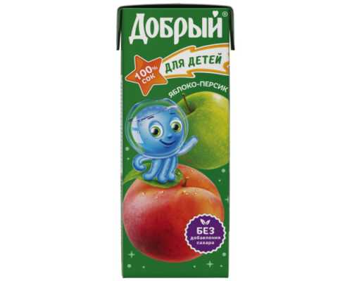 Сок ДОБРЫЙ яблоко-персик, 0,2 л