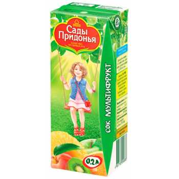 Сок САДЫ ПРИДОНЬЯ мультифрукт, 0,2 л