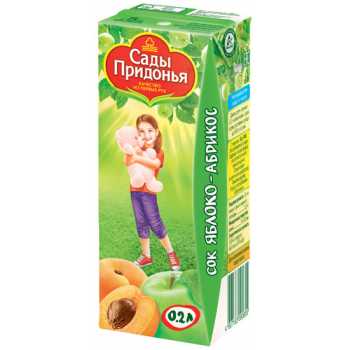 Сок САДЫ ПРИДОНЬЯ яблоко/абрикос, 0,2 л