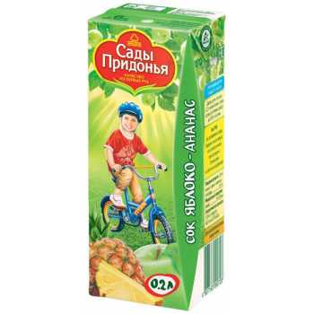 Сок САДЫ ПРИДОНЬЯ яблоко/ананас, 0,2 л