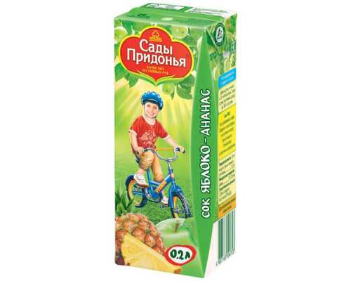 Сок САДЫ ПРИДОНЬЯ яблоко/ананас, 0,2 л