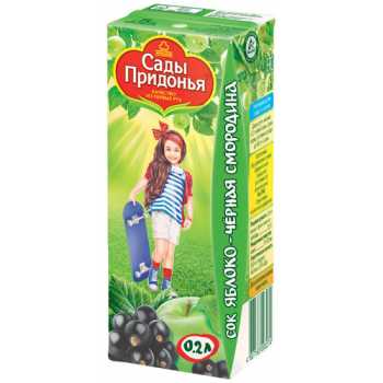 Сок САДЫ ПРИДОНЬЯ яблоко/чер.смородина, 0,2 л