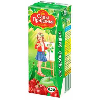 Сок САДЫ ПРИДОНЬЯ яблоко/вишня, 0,2 л