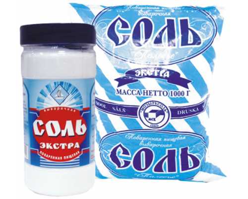 Соль ЭКСТРА йодированная, 1 кг, полиэтиленовый пакет