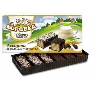 Вафельный торт КОРОВКА топленое молоко, ассорти 200 г