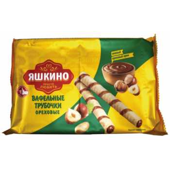 Вафли ЯШКИНО Трубочки ореховые, 190 г