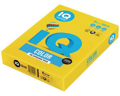 Цветная бумага IQ Color "Intensive" горчичный IG50, А4, 80г/м², 500 листов