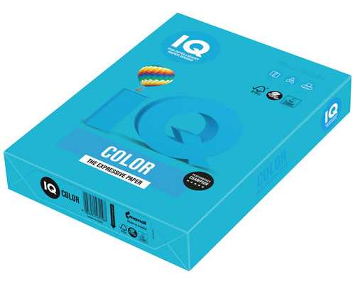 Цветная бумага IQ Color "Intensive" светло-синий, AB48, А4, 80г/м², 500 листов