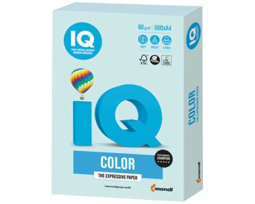 Цветная бумага IQ Color "Pale" светло-голубой BL29, А4, 160г/м², 250 листов