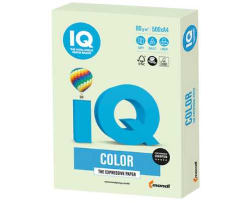 Цветная бумага IQ Color "Pale" светло-зеленый GN27, А4, 80г/м², 500 листов