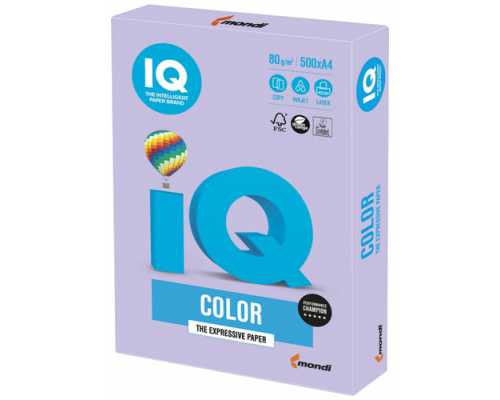 Цветная бумага IQ Color "Trend" бледно-лиловый LA12, А4, 80г/м², 500 листов