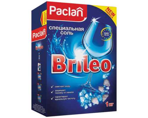 Средство для чистки посудомоечных машин PACLAN Brileo соль, 1 кг