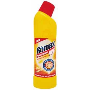 Средство для ухода за сантехникой ROMAX WC Лимонная свежесть, гель, 750 мл