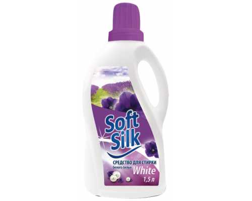 Стиральный порошок SOFT SILK жидкий для белого белья, 1,5 л
